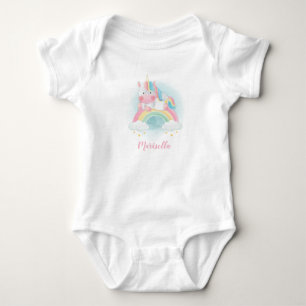 Body personnalisé pour bébé avec licorne arc-en-ci