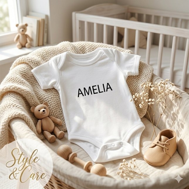 Body personnalisé pour bébé avec nom élégant (Stylish Personalized Baby Bodysuit with Name)