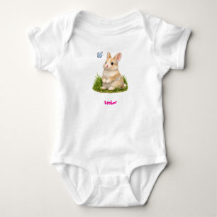 Body personnalisé pour bébé avec un lapin mignon