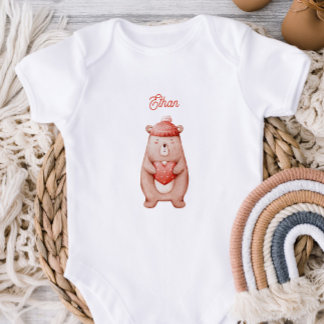 Body personnalisé pour bébé avec un ours en peluch