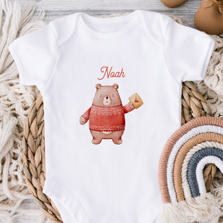 Body personnalisé pour bébé avec un ours en peluch