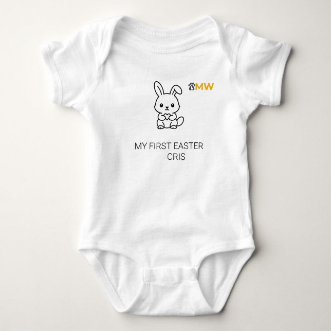 Body personnalisé pour bébé - Lapin de Pâques -  (Devant)