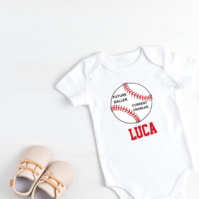 Body personnalisé pour bébé sur le thème du baseba (Personalized Baseball Bodysuit)