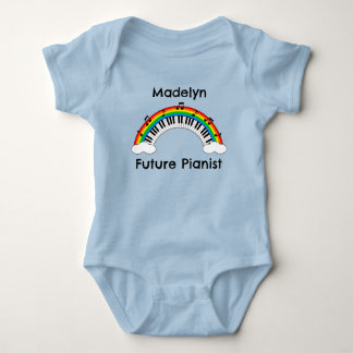 Body personnalisé pour futur pianiste bébé arc-en-