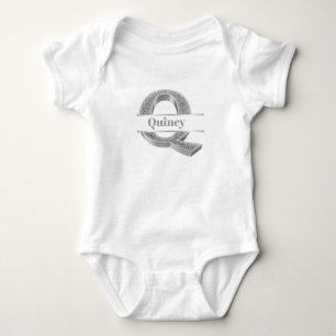 Body Personnalisé Q Premier Monogramme Argent Votre Nom