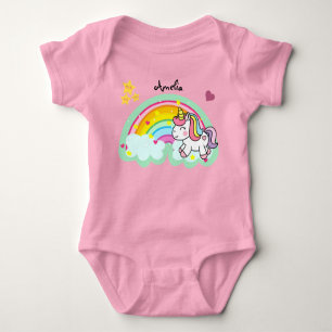 Body Personnalisé Super Cute Unicorn et Rainbow