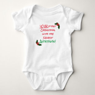 Body Personnalisé Votre 1ère combinaison bébé de Noël