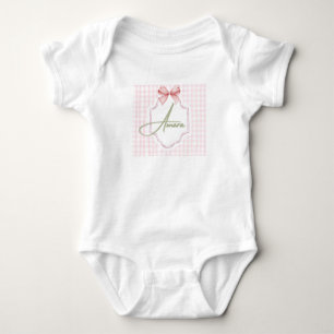 Body Personnalisée Amara Baby Girl Nursery Bow&En vichy