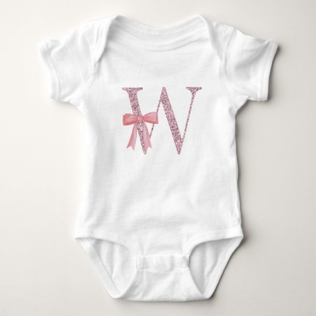 Body Personnalisée Baby Girl initiale "W" (Devant)