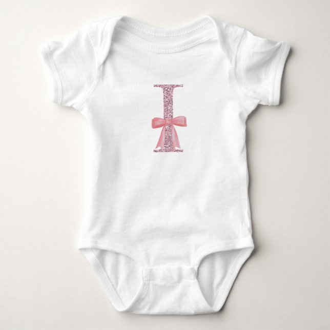 Body Personnalisée Première fille bébé "I" (Devant)