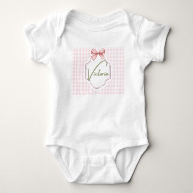 Body Personnalisée Victoria Baby Girl Nursery Bow (Devant)