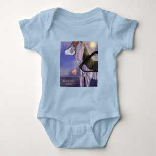 Body Personnaliser Bébé bleu clair "I LOVE YOU"