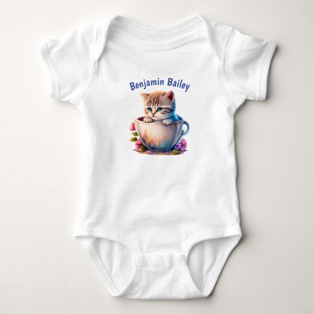 Body Personnaliser Kitten in a tea cup (Devant)