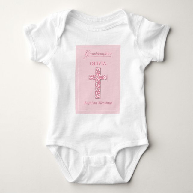 Body Personnaliser le nom Grand-fille Baptême Rose fill (Devant)
