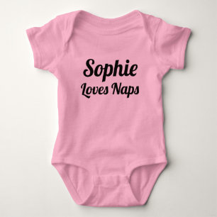 Body Personnaliser Loves Naps Slogan Baby Bodysuit