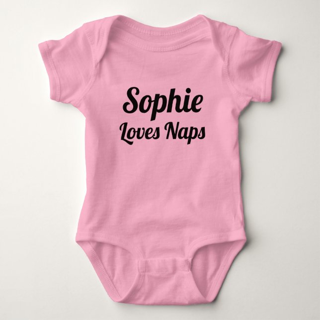 Body Personnaliser Loves Naps Slogan Baby Bodysuit (Devant)