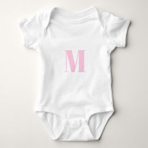 Body Personnaliser monogramme initial rose clair blanc