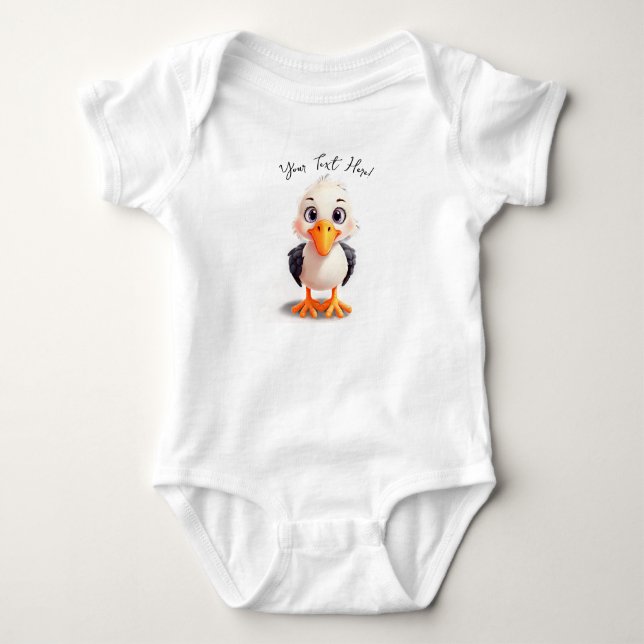 Body Personnaliser nom mignon bébé cigogne (Devant)