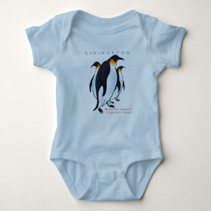 Body Personnaliser Oiseaux Pingouins Bleu Bébé Garçon