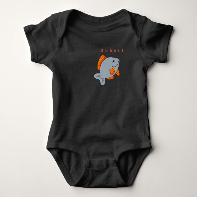 Body Personnaliser Vector Grey Poisson Bright Orange Fi (Devant)