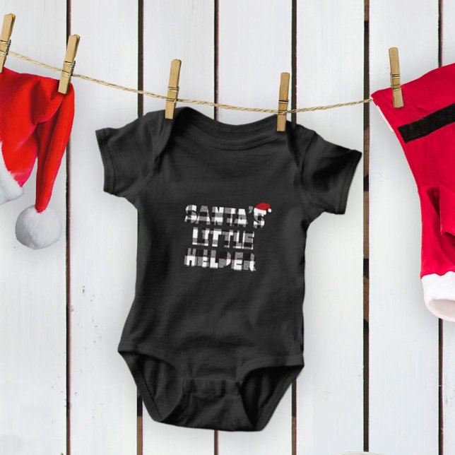 Body Petit aide de Santa en une pièce mignon (cute santa's little helper baby one-piece body suit.)