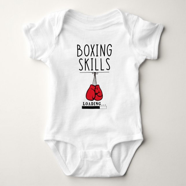 Body Petit Bébé de boxe - Compétences de boxe - Punchin (Devant)