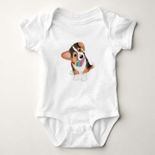 Body Petit chiot corgi en maillot de bébé bandana arc-e