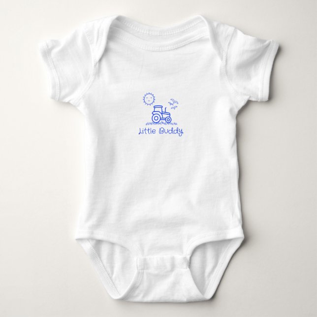 Body "Petit Copain" avec Tracteur Bleu et Soleil (Devant)