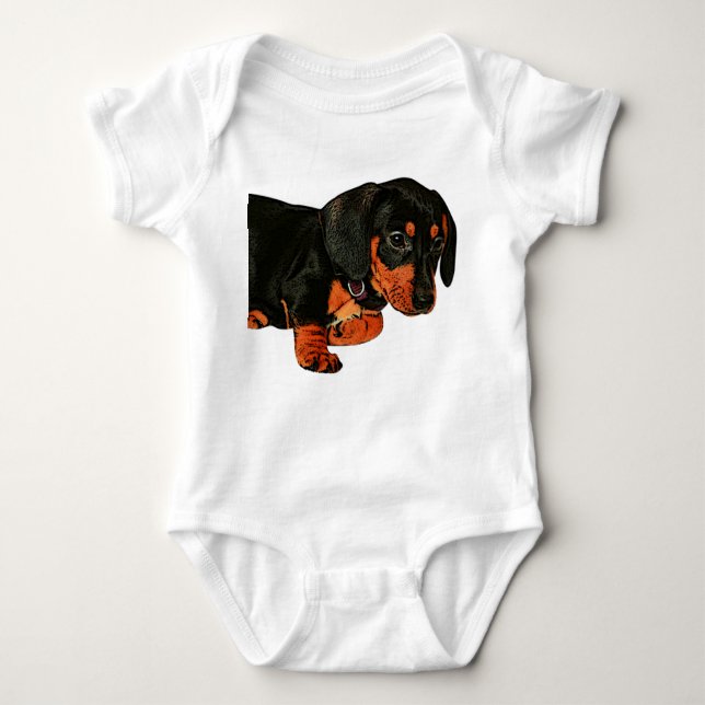 Body Petit Dachshund Design Bodysuit pour bébé (Devant)