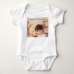 Body Petit érudit : Garçon douillet et ours en peluche
