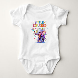 Body Petit Explorateur Style Crayon Éléphant Bébé