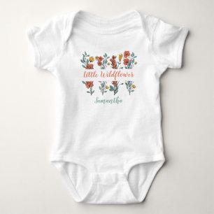 Body Petit Fleur sauvage floral Nom personnalisé Enfant