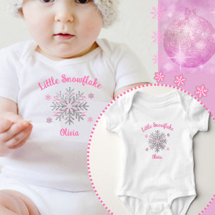 Body Petit flocon de neige Rose Gris Cadeau de Baby Sho