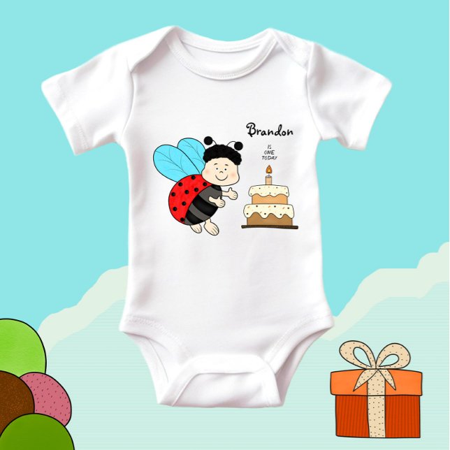 Body Petit garçon coccinelle avec gâteau (Créateur téléchargé)
