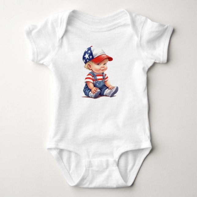 BODY PETIT GARÇON PATRIOTIQUE ADORABLE (Devant)