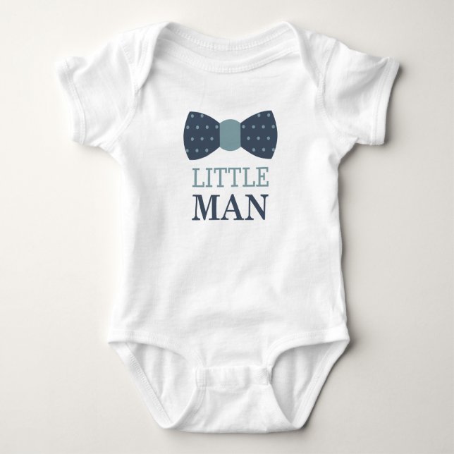 Body Petit Homme Bow Cravate Baby Bodysuit en Marine et (Devant)