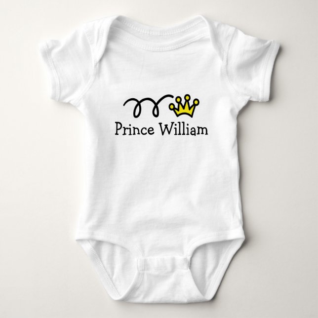 Body Petit prince bébé tenue avec nom personnalisé (Devant)