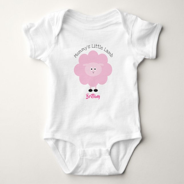 Body Petite agneau de maman Fille rose douce mignonne (Devant)