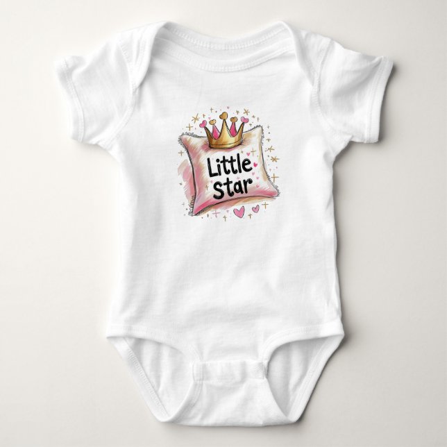Body Petite Étoile Crayon Style Coussin et Couronne (Devant)