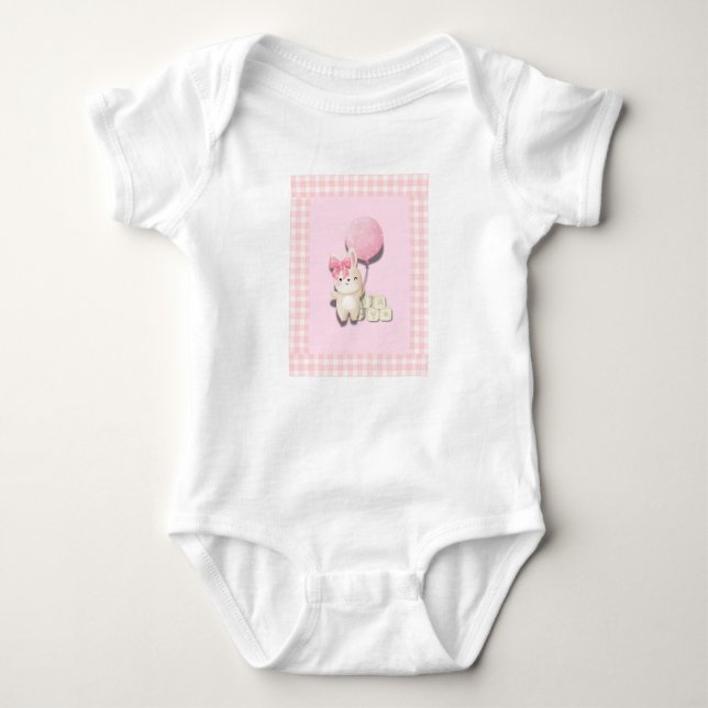 Body Petite fille Bunny Nursery Imprimer - Rose En vich (Devant)