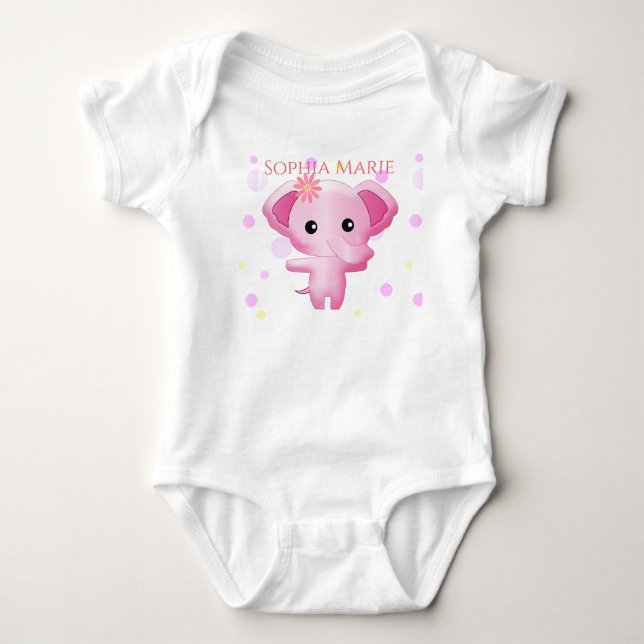Body Petite fille rose adorable Eléphant (Devant)