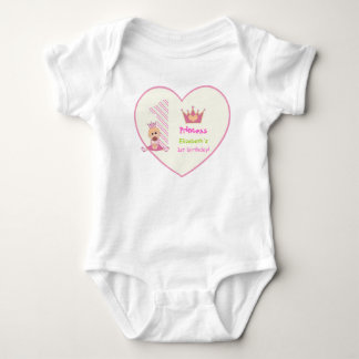 Body Petite princesse et couronne filles 1er anniversai