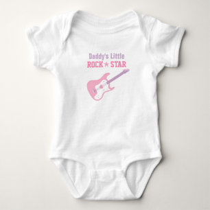 Body Petite Rock Star Papa Guitare Rose Pour Bébé Fille