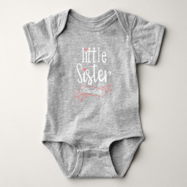 Body Petite soeur Baby Faire-part Nom et monogramme (Devant)