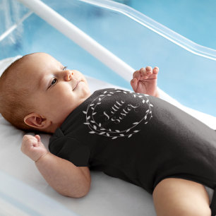 Body Petite soeur Noir & Blanc Feuille Wreath Fille béb