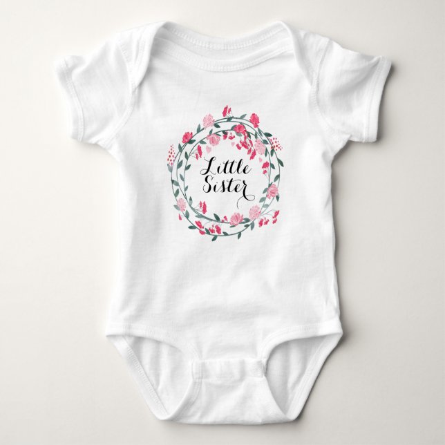 Body Petite soeur ou fille aux fleurs Peony rose Wreath (Devant)