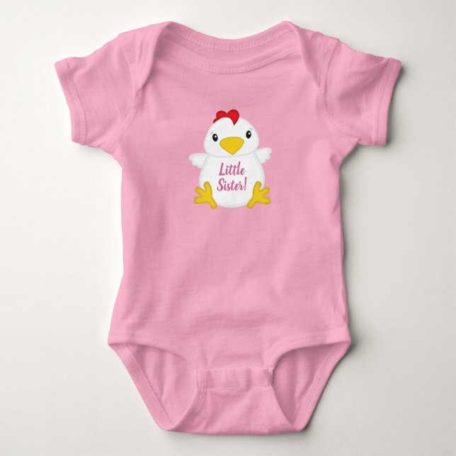 Body Petite Soeur Poule Rose (Devant)