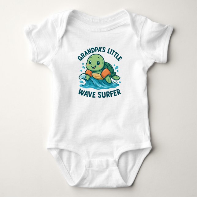 Body Petite tortue surfeuse de petite vague de papy (Devant)