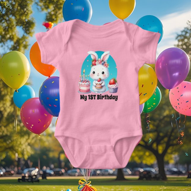 Body Petites filles bébé lapin premier anniversaire (Créateur téléchargé)