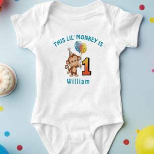 Body Petits singes enfants 1er anniversaire Personnalis
